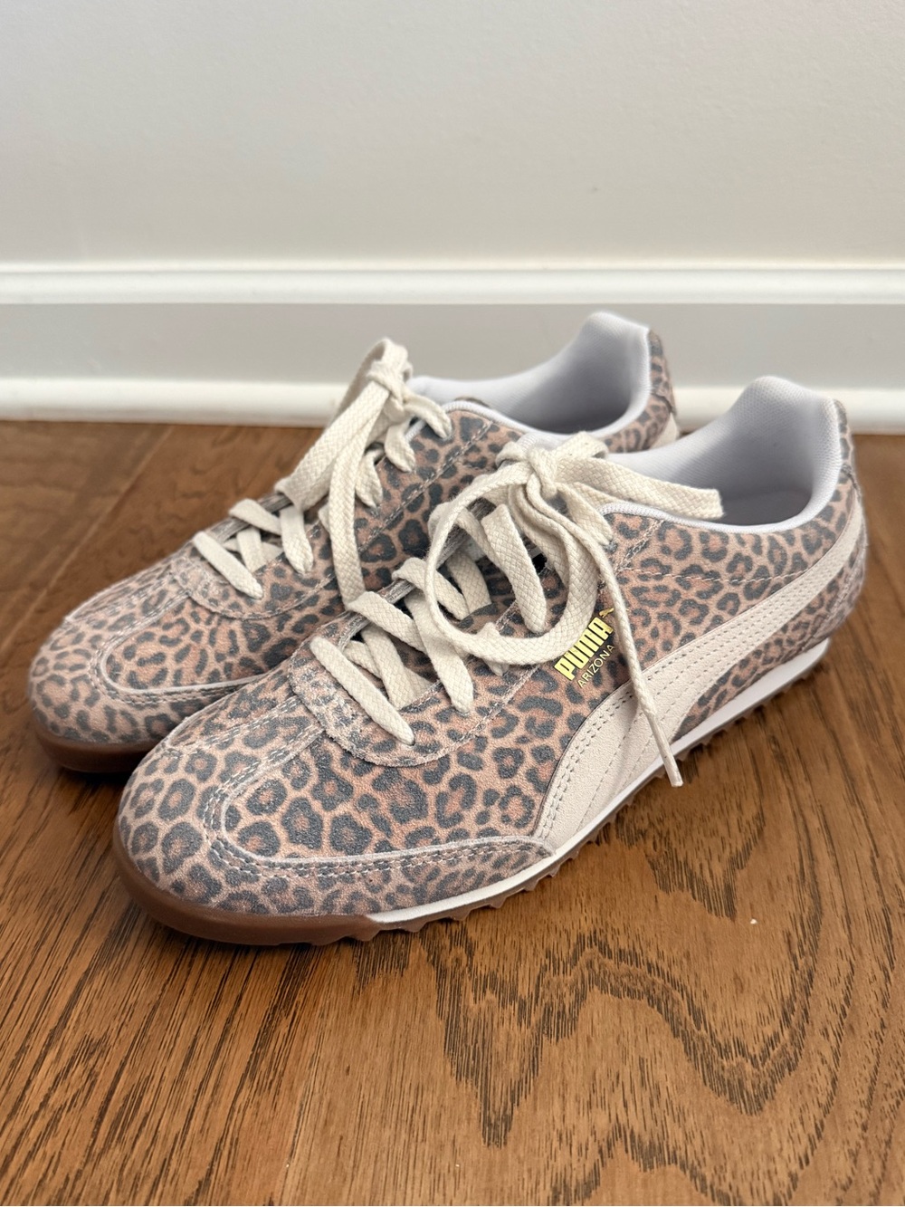 Puma Arizona Leopard Print Sneakers with Cream Accents